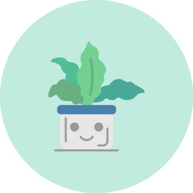 pot vektör çizim bitki