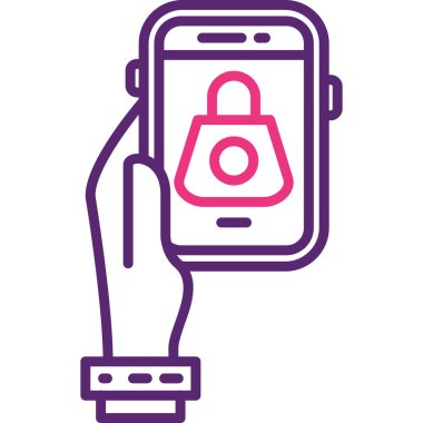 Akıllı telefon simgesi, vektör illüstrasyon tasarımı