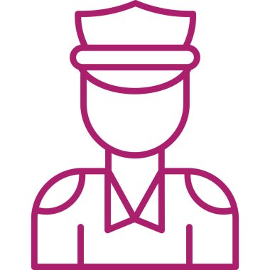 Asker. Web simgesi basit illüstrasyon