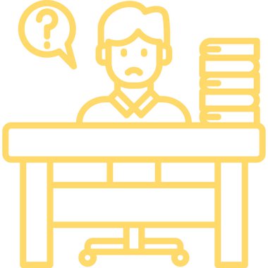 Belge vektörü olan adam ince çizgi simgesi