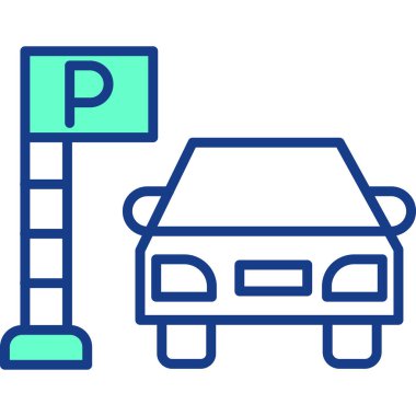 Park yeri. Web simgesi basit illüstrasyon