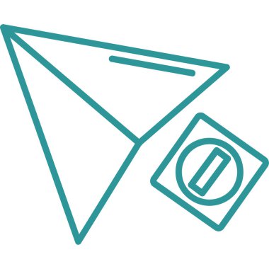 Kağıt uçak ikonu. Beyaz üzerinde izole edilmiş ağ için harf vektör simgelerinin özet çizimi