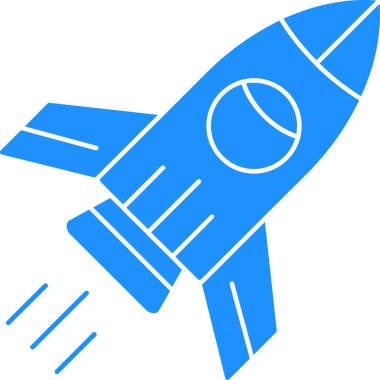 Roket. Web simgesi basit illüstrasyon