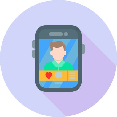 Düz vektör simge Dating cep