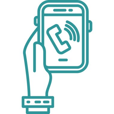 cep telefonu vektör çizgisi simgesi, imza, illüstrasyon