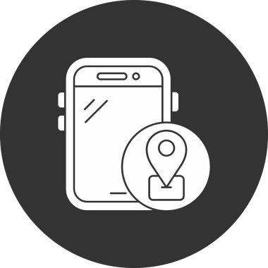 gps konum kodu simgesi, konum belirleme ve GPS konumu, GPS konum işareti, vektör grafikleri, beyaz arkaplan üzerinde doğrusal bir desen,