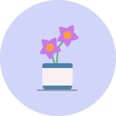 Düz çiçeklerin basit bir çizimi