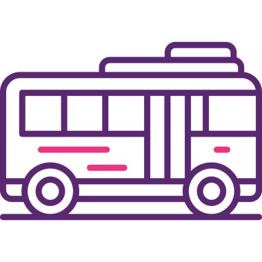 Otobüs web simgesi, basit vektör illüstrasyonu