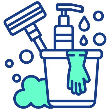 temizlik fırçası temizleme simgesi tam taslak biçimi