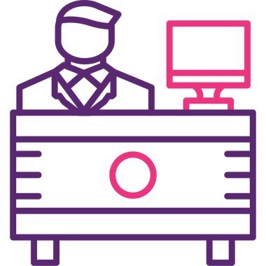 resepsiyon ikonu vektör illüstrasyonu