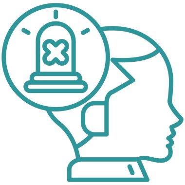 Beyin simgesine sahip baş, özet biçimi