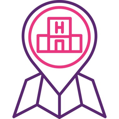 harita pin simgesi, basit illüstrasyon tasarımı