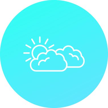 Güneşli bir bulutun vektör simgesi