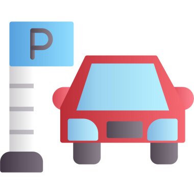 Araba park vektör simgesi