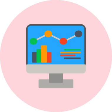 Veri analizi. Web simgesi basit illüstrasyon