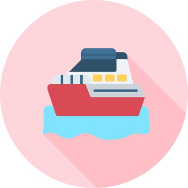 Gemi simgesi, vektör illüstrasyonu