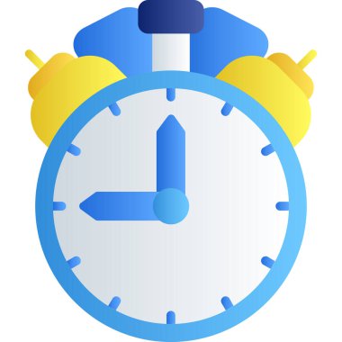 Çalar saat simgesi. Web için alarmlı saat vektör simgelerinin çizgi film çizimi