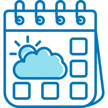 gün bulutu takvimi simgesi - taslak biçimi
