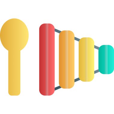 Bir kaşıkla renkli bir arkaplanın vektör çizimi