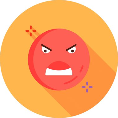 Üzgün kızgın surat. düz dizayn. kızgın emoji