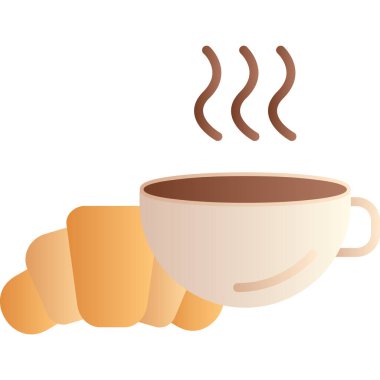 fincan kahve ve kruvasan