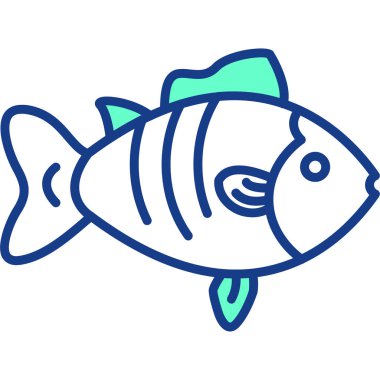 balık simgesi vektör illüstrasyonu