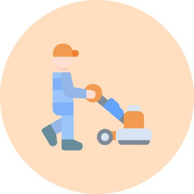 Temizleyici adam çalışma simgesi