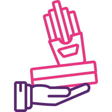 Sigarayı tutan elin vektör çizimi