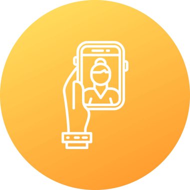 Sırt çantası ve akıllı telefonu olan bir adamın vektör çizimi