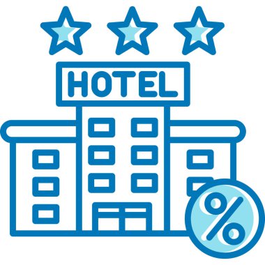 otel binası simgesi. vektör çizim