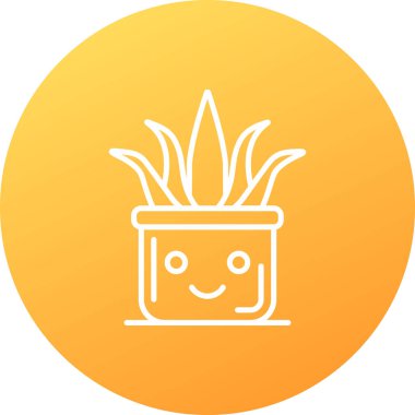 Çiçekli bir tencerenin vektör simgesi