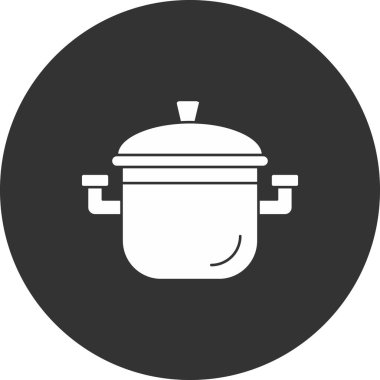 yemek tenceresi simgesi, basit vektör illüstrasyonu