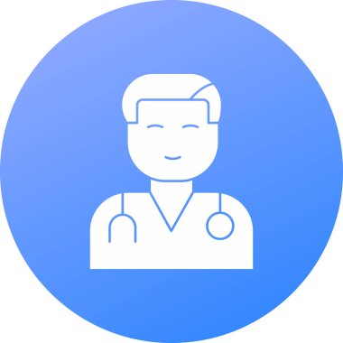 Doktor. Web simgesi basit illüstrasyon