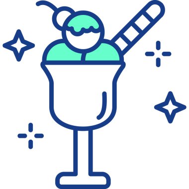 Soğuk içecek ikonu - taslak biçiminde