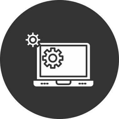 Ayarları olan bir laptop. vektör illüstrasyonu