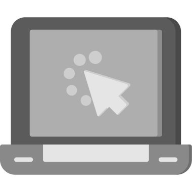 İmleç simgesi ile bilgisayar monitörü. İnternet ve ağ kurma kavramı. Yalnız tasarım. vektör illüstrasyonu