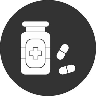 İlaç şişesi simgesinin vektör illüstrasyonu