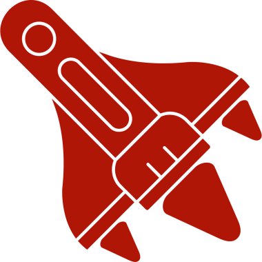 Uçak roket vektör simgesi. biçim düz simge, sembol, yuvarlak açılar, beyaz arkaplan