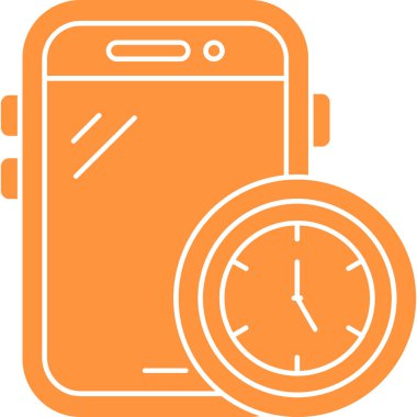 mobil zaman simgesi, vektör illüstrasyonu