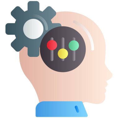 Beyin. Web simgesi basit illüstrasyon