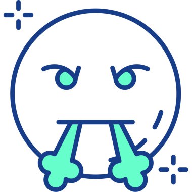 üzgün yüz simgesi, dış hat vektörü