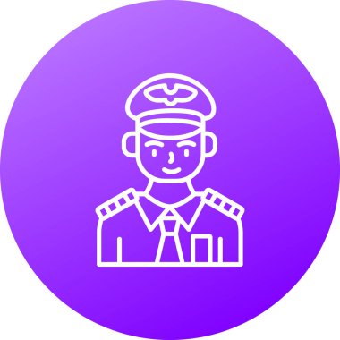 askeri subay simge vektör illüstrasyonu