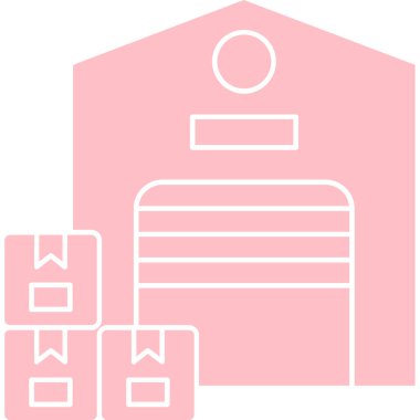 Depo. Web simgesi basit illüstrasyon