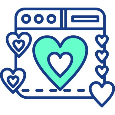 Kalp. Web simgesi basit illüstrasyon