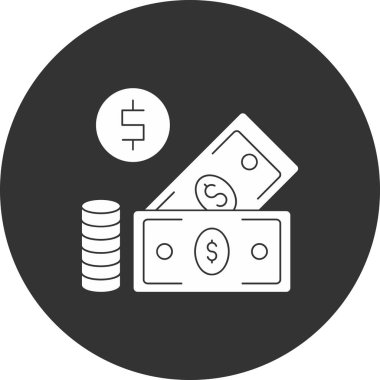 para simgesi vektörü web ve mobil uygulama tasarımı için beyaz arkaplanda izole edildi, nakit logosu konsepti