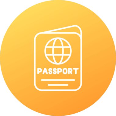 Pasaport yassı simge vektörü turuncu