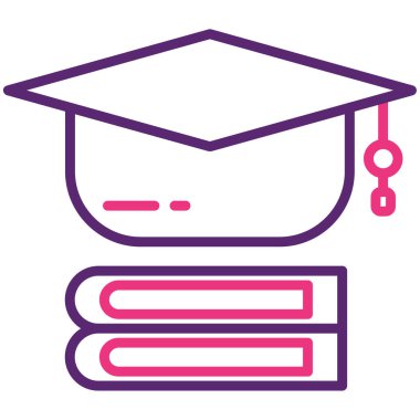 Mezuniyet şapkası Web simgesi basit illüstrasyon