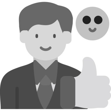 vector illustration of a man with a thumb up