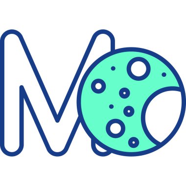 Noktalı M harfi. vektör illüstrasyonu