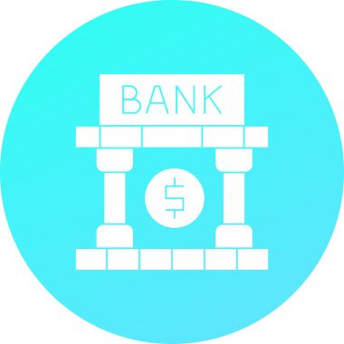 Banka. Web simgesi basit illüstrasyon